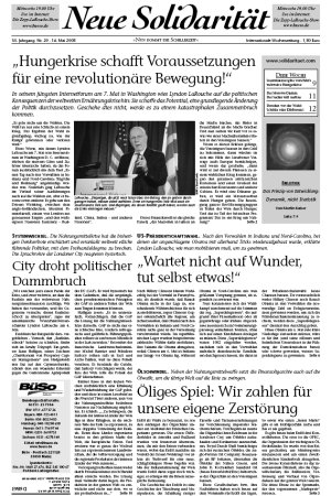 Die aktuelle Ausgabe der Neuen Solidarit&auml;t